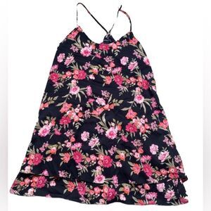 Forever 21 Floral Strappy Racerback Mini Dress